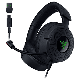 Razer Kraken V4 X Audífonos Gamer, 7.1, Micrófono Retráctil, USB-C, Color Negro