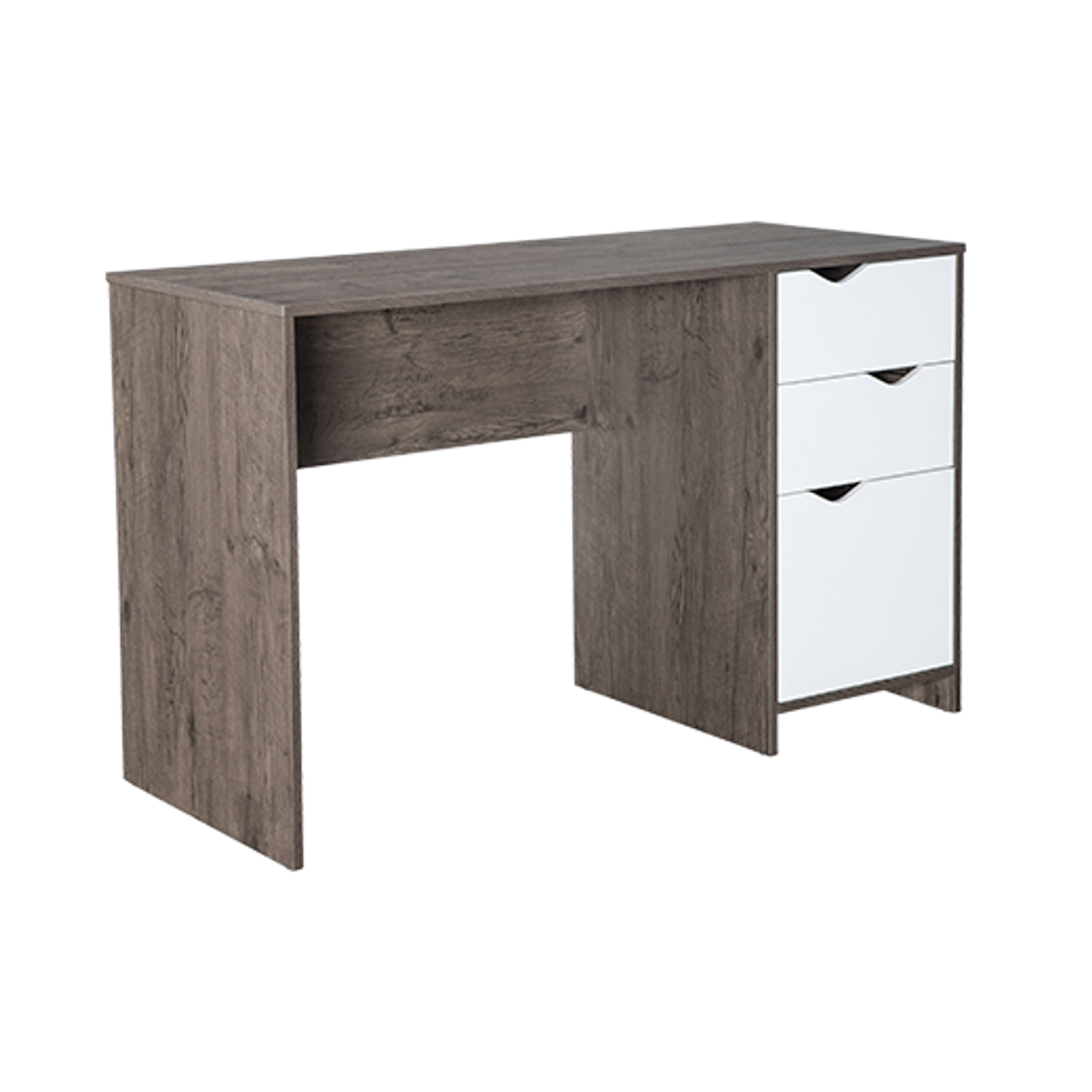 Xtech Escritorio Contemporáneo de Un Nivel con Gavetas y Gabinete 120x51x76 cm, Nogal/Blanco, Ideal para Oficina en Casa