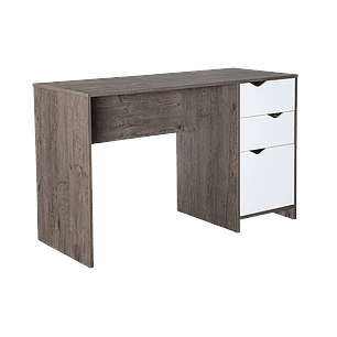 Xtech Escritorio Contemporáneo de Un Nivel con Gavetas y Gabinete 120x51x76 cm, Nogal/Blanco, Ideal para Oficina en Casa