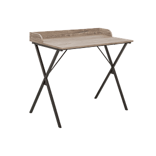 Xtech XTF-CD202 Escritorio de un Nivel, Compacto para Oficina en Casa, Tablero Melamina Marrón Canela con Marco de Metal Negro, 89,9x50x79 cm, Soporta 40 kg