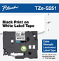 Brother TZE-S251 Cinta Laminada, Superadhesiva, Texto Negro sobre Fondo Blanco, 18 mm x 8 m - Miniatura 1