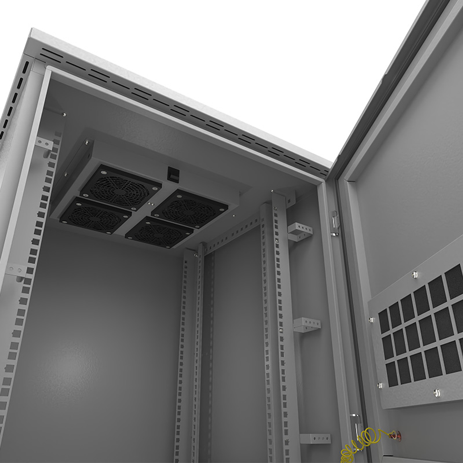 Nexxt Solutions NPC-O12U66P Gabinete Exterior Montaje en Poste, 12U, Acero SPCC, Gris, Incluye Barra de Tierra 4