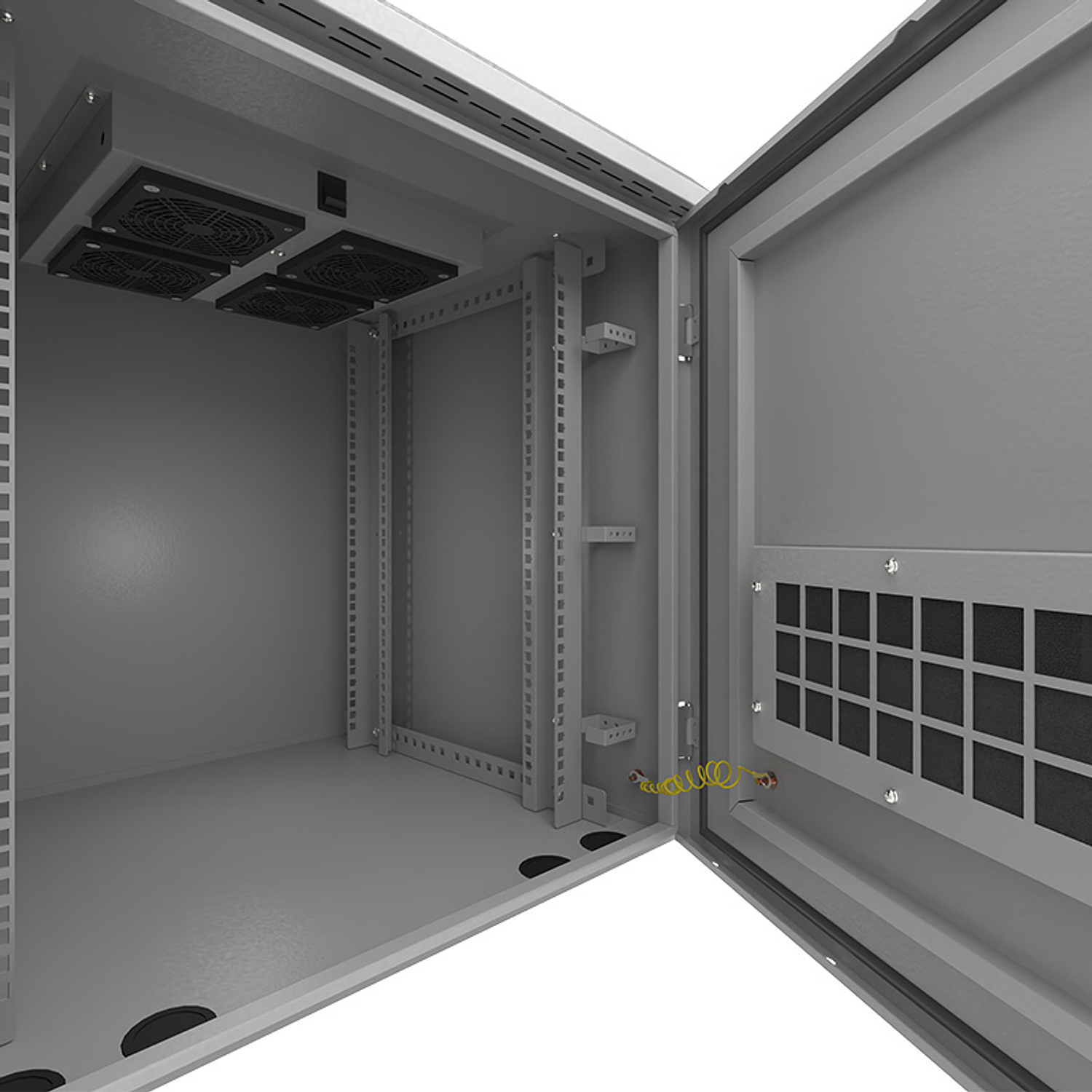 Nexxt Solutions NPC-O12U66P Gabinete Exterior Montaje en Poste, 12U, Acero SPCC, Gris, Incluye Barra de Tierra 3
