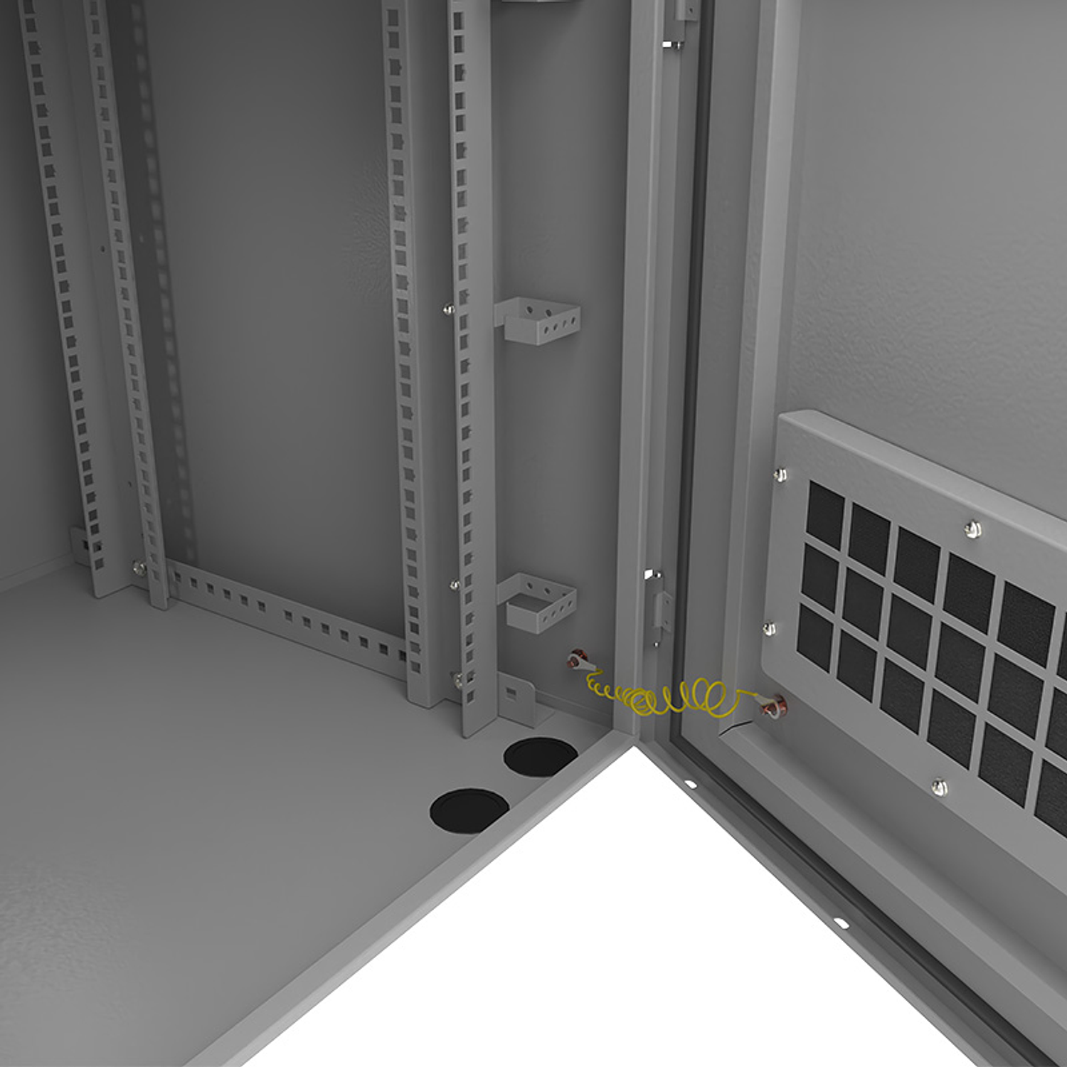 Nexxt Solutions NPC-O9U66P Gabinete Exterior Montaje en Poste, 9U, Acero SPCC, Gris, Incluye Barra de Tierra 4