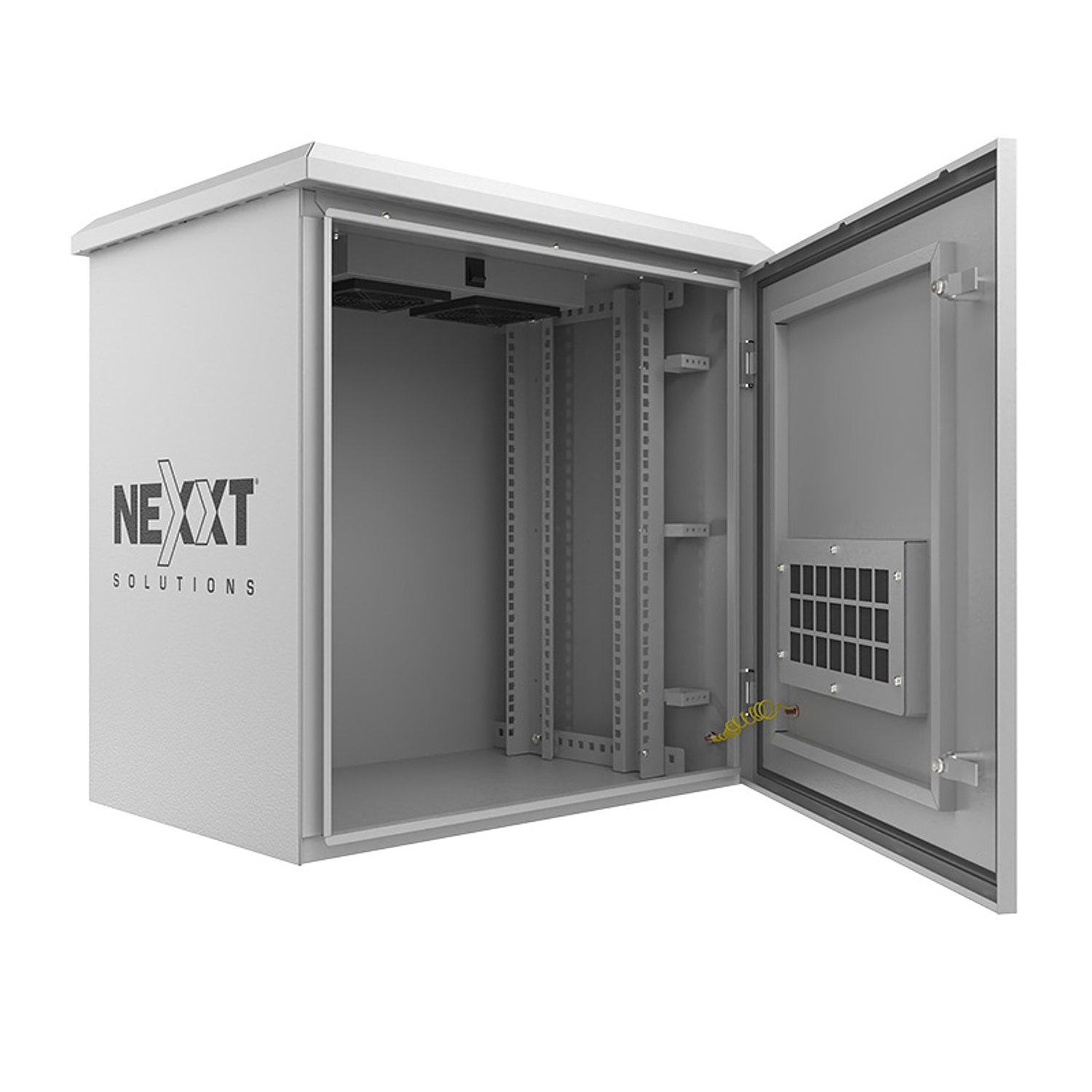 Nexxt NPC-O6U64P Gabinete Fijo Exterior Professional, 6U/9U/12U/15U, IP55, Montaje en Poste, 600x450mm, con Ventiladores 3