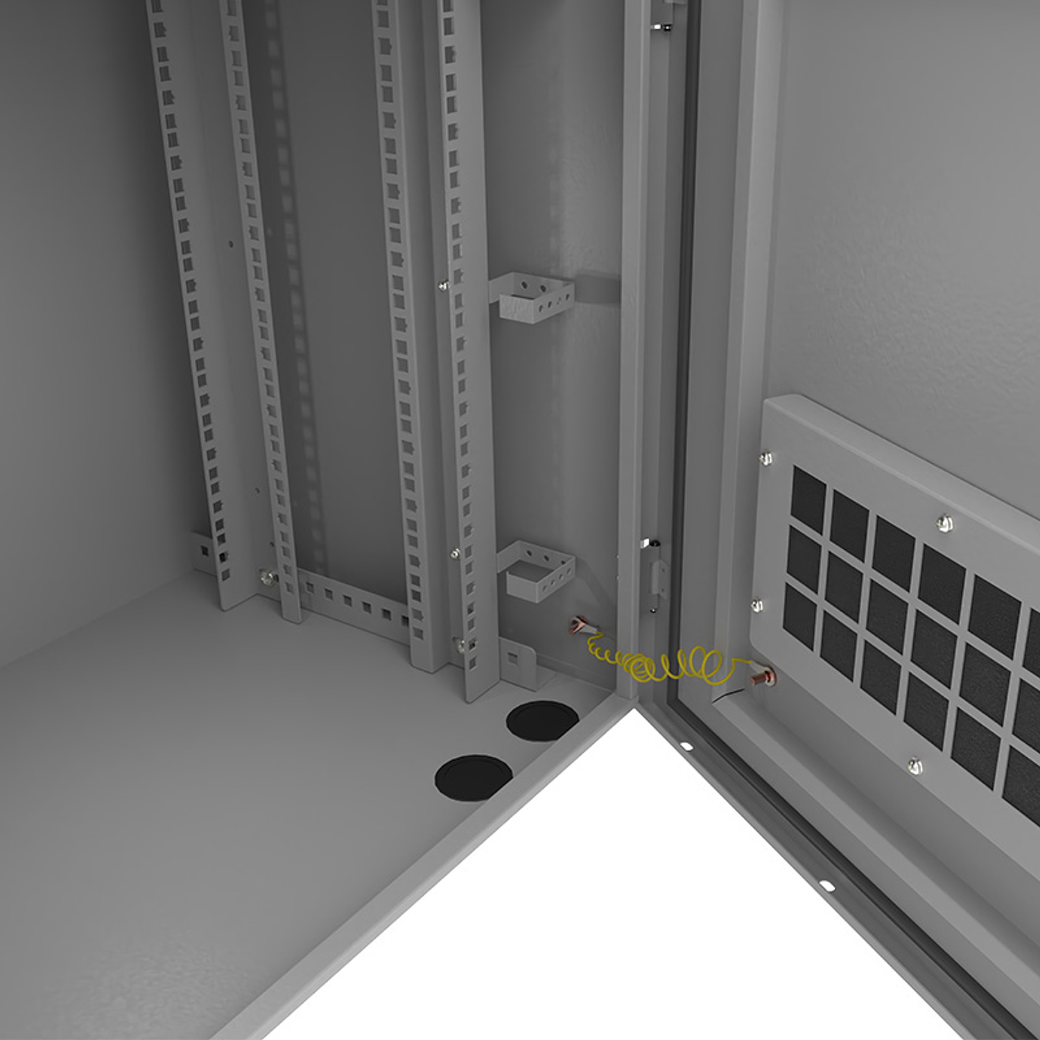 Nexxt NPC-O6U64P Gabinete Fijo Exterior Professional, 6U/9U/12U/15U, IP55, Montaje en Poste, 600x450mm, con Ventiladores 5