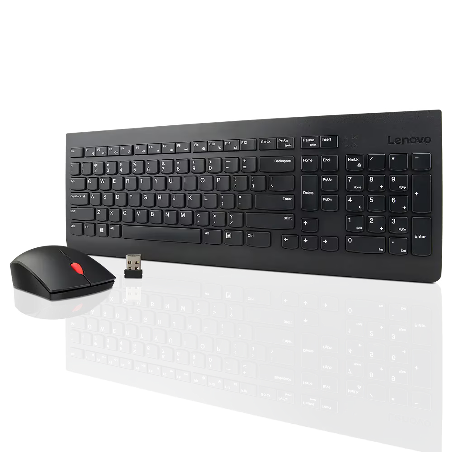 Lenovo 510 Combo Teclado y Mouse Inalámbrico 2.4 GHz, Español LATAM, Resistente a Salpicaduras, Mouse 1200 DPI, Compatible con Windows 7-11, Diseño Ergonómico y Duradero. 1