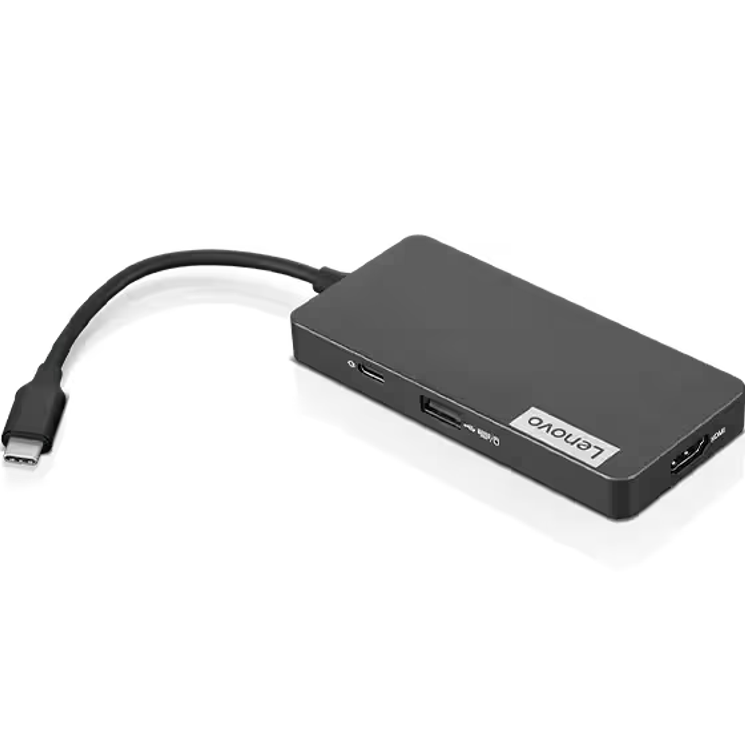 Lenovo USB-C 7-en-1 Hub de Viaje Gris Hierro, HDMI 4K, 3x USB-A, SD/TF, Carga USB-C, Plug & Play 1
