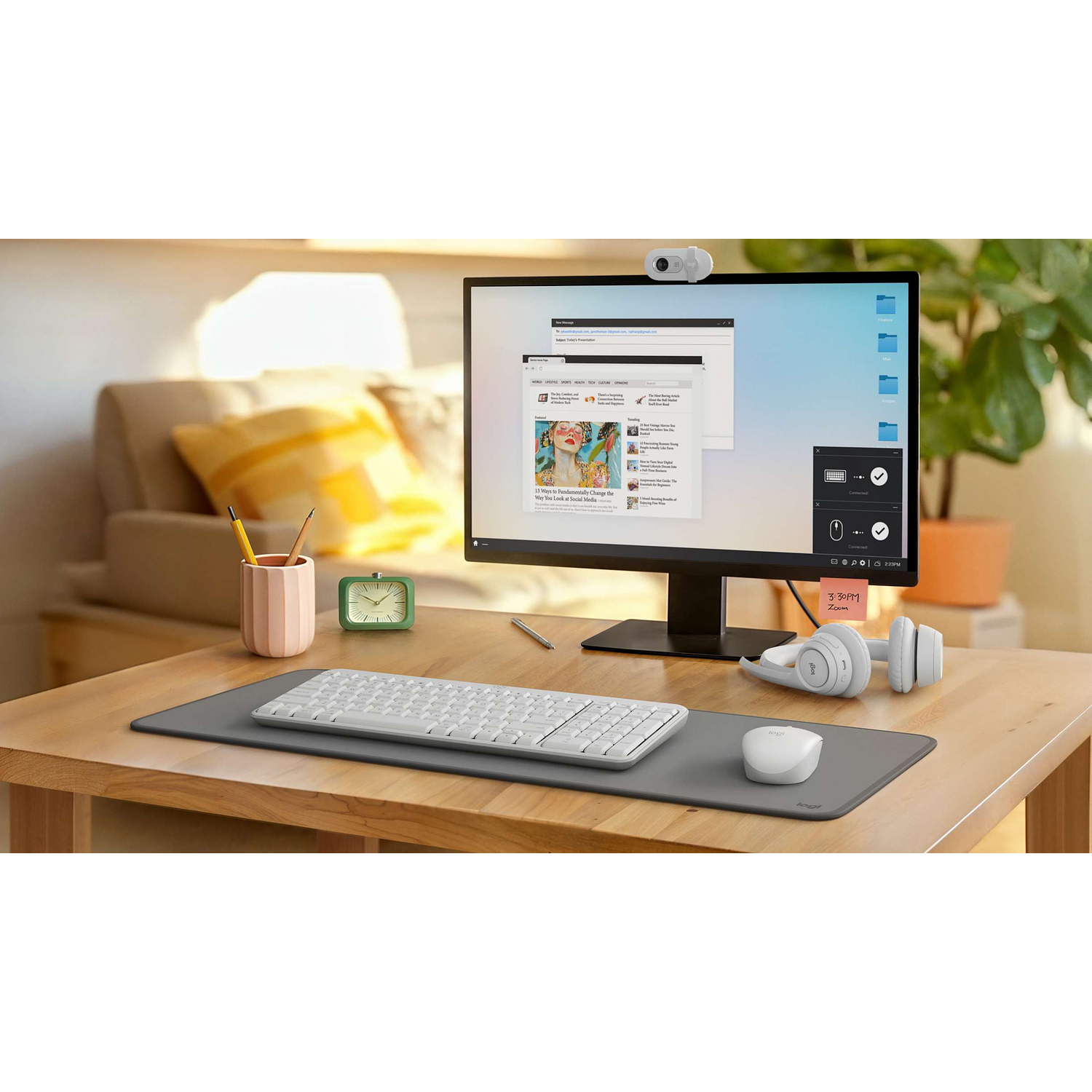 Logitech K250 Teclado Inalámbrico Compacto Bluetooth, USB, Blanco 7