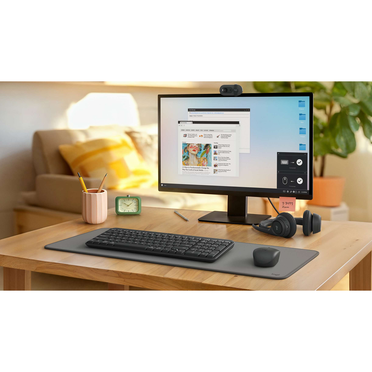 Logitech K250 Teclado Inalámbrico Compacto Bluetooth, USB, Negro 7