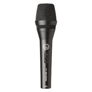 AKG P5 S Micrófono Vocal Dinámico, Supercardioide, Escenario, Cuerpo Metálico, XLR, Negro