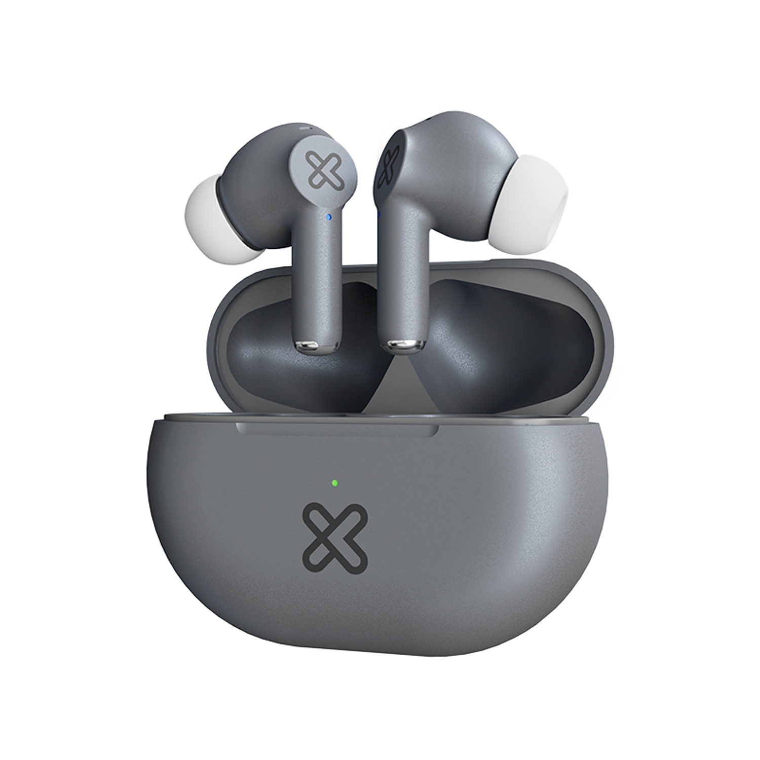 Klip Xtreme KTE-015BK Buds-Fi TWS Audífonos Inalámbricos, Bluetooth 5.4, Micrófono ENC, 13mm, 17H de Autonomía, IPX4, Toque Inteligente, Compatible Siri y Google, Gris 1