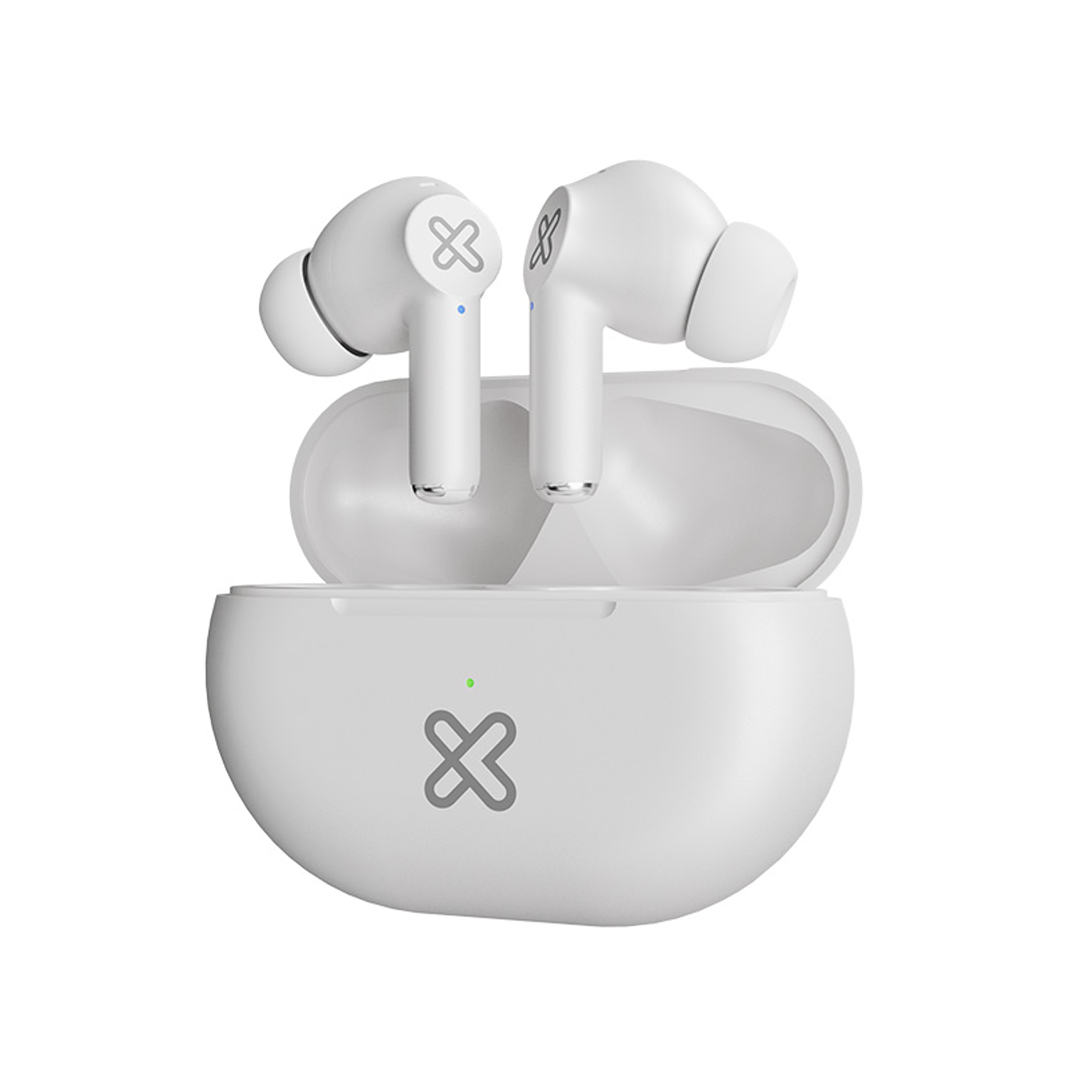 Klip Xtreme KTE-015BK Buds-Fi TWS Audífonos Inalámbricos, Bluetooth 5.4, Micrófono ENC, 13mm, 17H de Autonomía, IPX4, Toque Inteligente, Compatible Siri y Google, Blanco 1