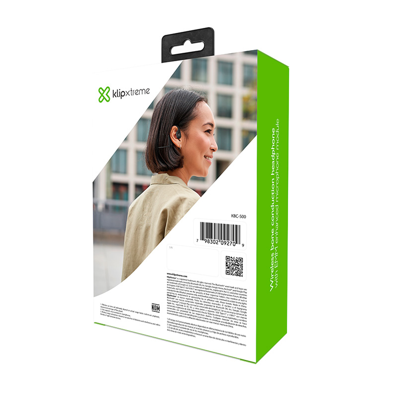 Klip Xtreme KBC-500 Audífonos WaveZound, Conducción Osea, Bluetooth 5.3, Micrófono EMM, IPX5, 7 h de batería y carga USB-C Magnética. 7