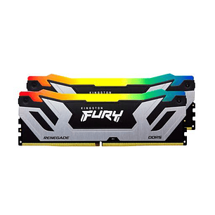 Kingston Renegade Memoria RAM DDR5, 48GB (2x24GB), 8400MT/s, CL40, DIMM, Silver/Black, RGB, CUDIMM, XMP