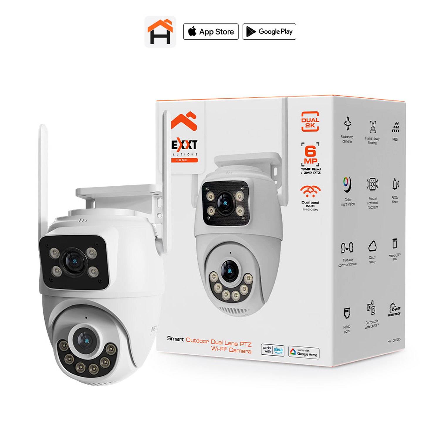 Nexxt Solutions PTZ NHC-OP30DL Cámara Inteligente Wi-Fi, de Doble Lente para Exteriores, Seguridad Avanzada 24/7 6