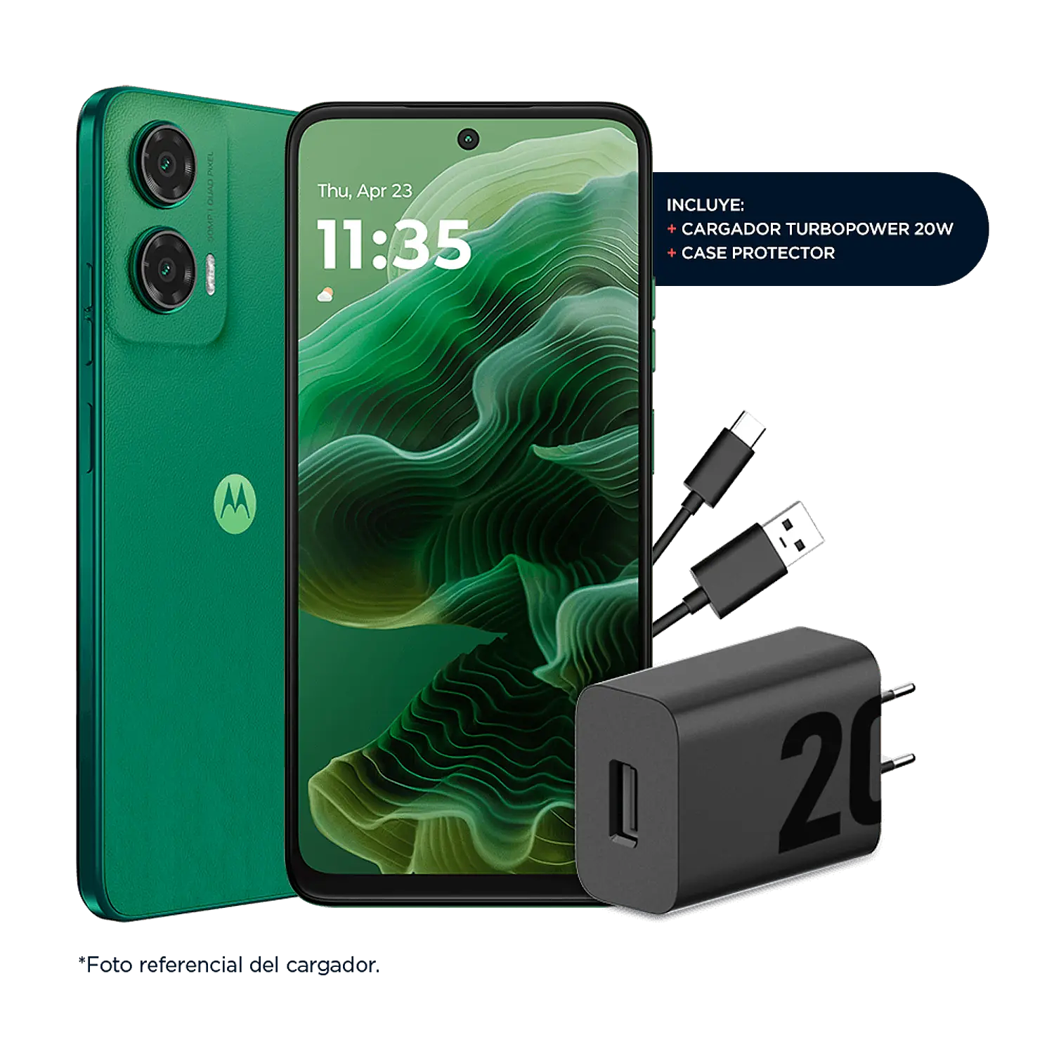 Moto G35 5G Smartphone 4GB RAM + 256GB, Resistente al Agua, Cámara 50 MP, Batería 5000 mAh, Pantalla LCD 120 Hz, Diseño Ligero y Rendimiento 5G, Verde 2