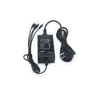 FolkSafe Adaptador de Poder, 12V, 5A, 4 conectores DC