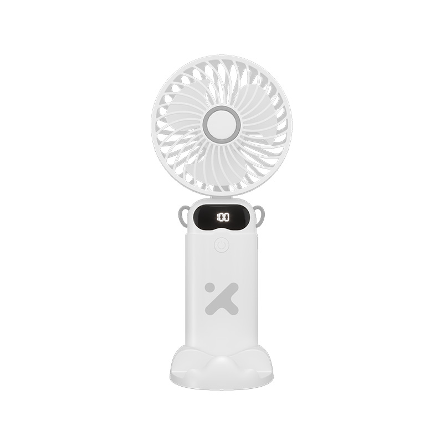 Xtech XTA-900 Ventilador Portátil Recargable 6 Velocidades, Mini Fan de Mano, Escritorio y Cuello, 37 Horas de Batería, Pantalla LED, USB-C 1