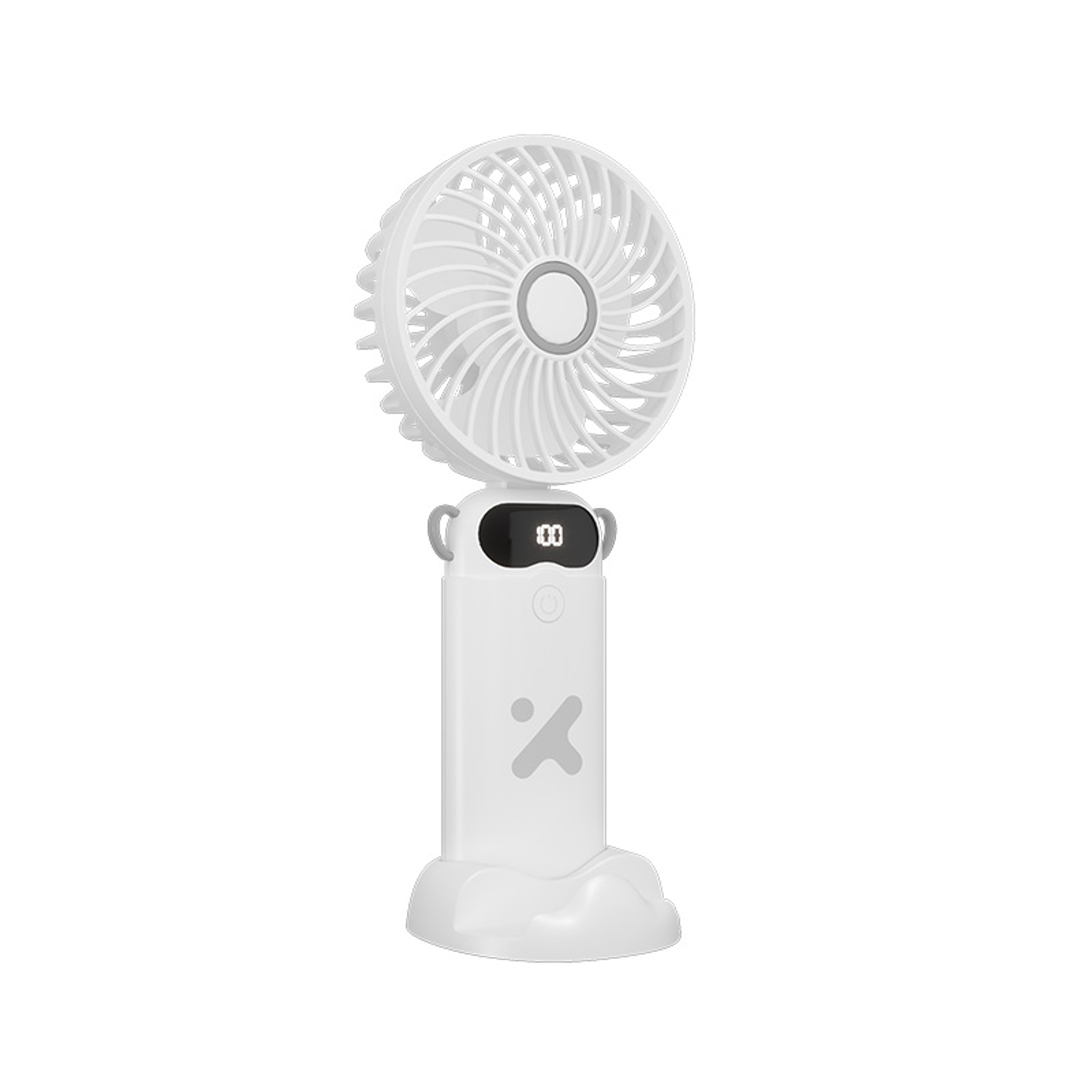 Xtech XTA-900 Ventilador Portátil Recargable 6 Velocidades, Mini Fan de Mano, Escritorio y Cuello, 37 Horas de Batería, Pantalla LED, USB-C 3