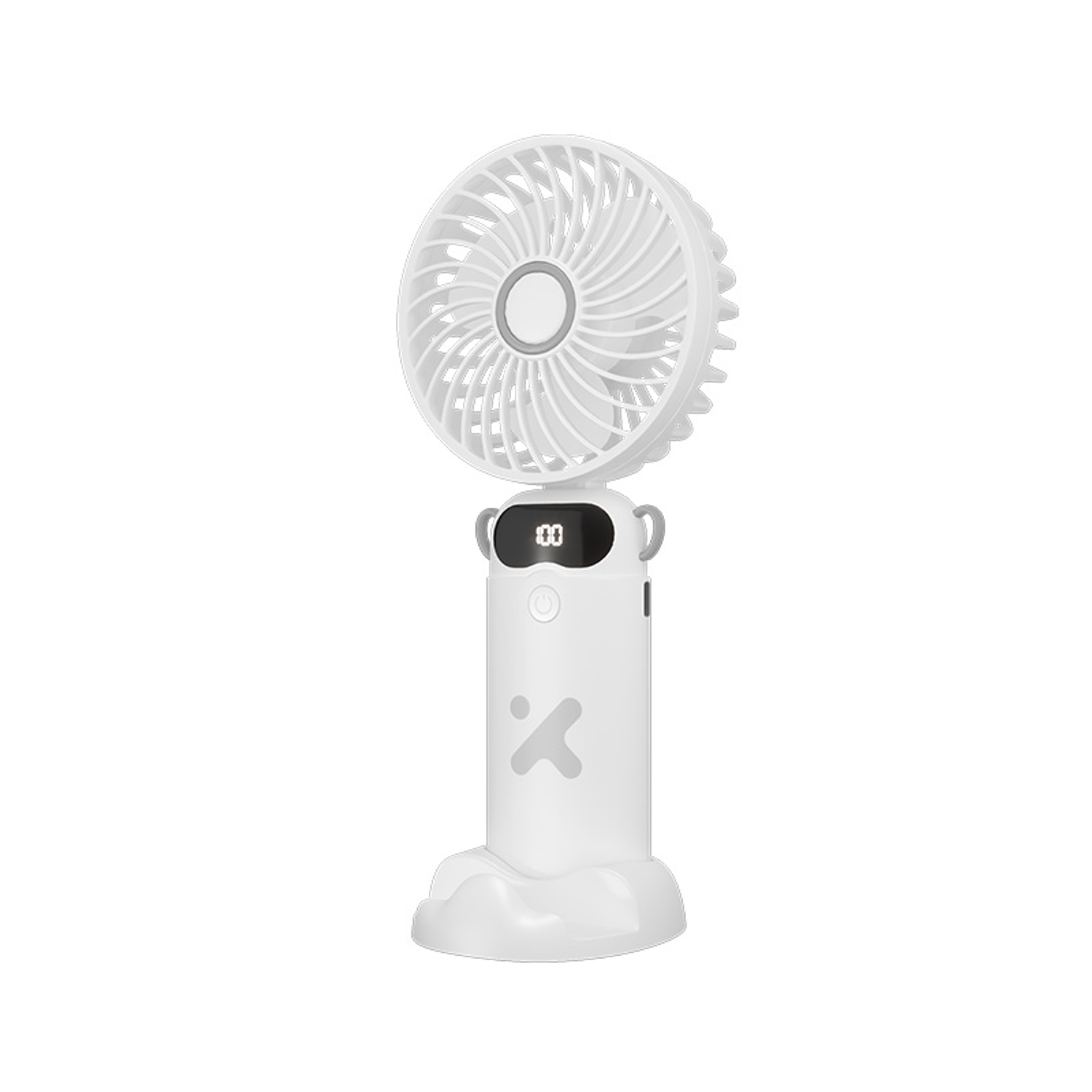 Xtech XTA-900 Ventilador Portátil Recargable 6 Velocidades, Mini Fan de Mano, Escritorio y Cuello, 37 Horas de Batería, Pantalla LED, USB-C 2