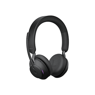 Jabra Evolve2 65 MS Stereo Audifonos Bluetooth Inalámbricos, con Micrófono, Cancelación de Ruido Pasiva, Conexión USB-C, Certificados para Microsoft Teams, Negro