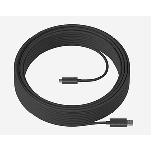 Logitech Cable Resistente, USB-A a USB-C, 10 Gbps, 25 Metros, Negro