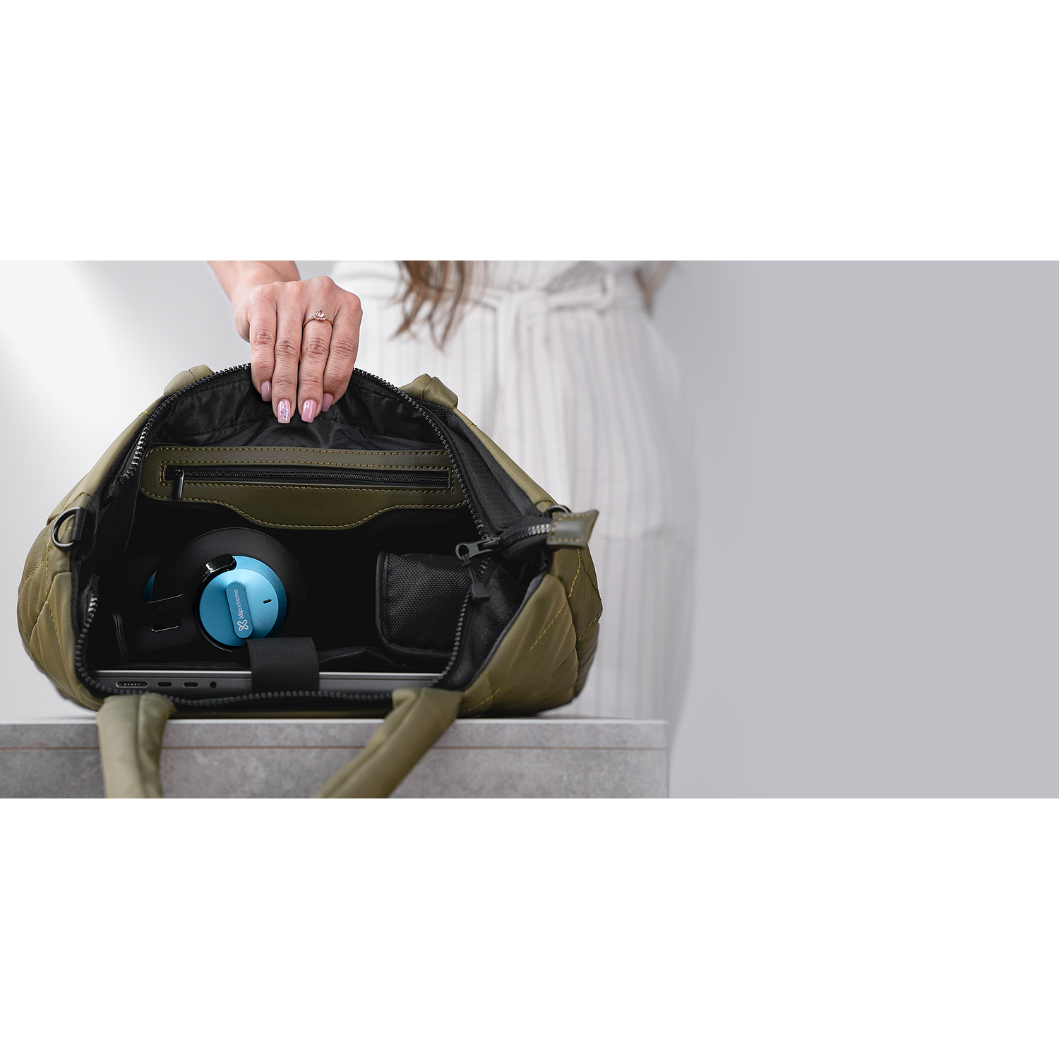 Klip Xtreme Isa Shopper Bag KLB-750 Bolso para Notebook 15.6”, Repelente al Agua, Cartera Moderna, Liviana, Cómoda, Verde 5