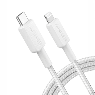 Anker A81B6H21 Cable USB-C a Lightning 322, 1.8 m, Carga rápida 20W, Sincronización de Datos, Nylon Trenzado, Compatible iPhone y iPad