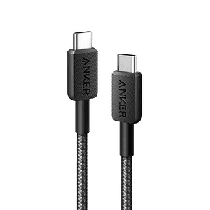 Anker 322 A81F6H11 Cable USB-C a USB-C 1.8 m, Carga rápida 60W, Nylon Trenzado, Alta Durabilidad, Negro