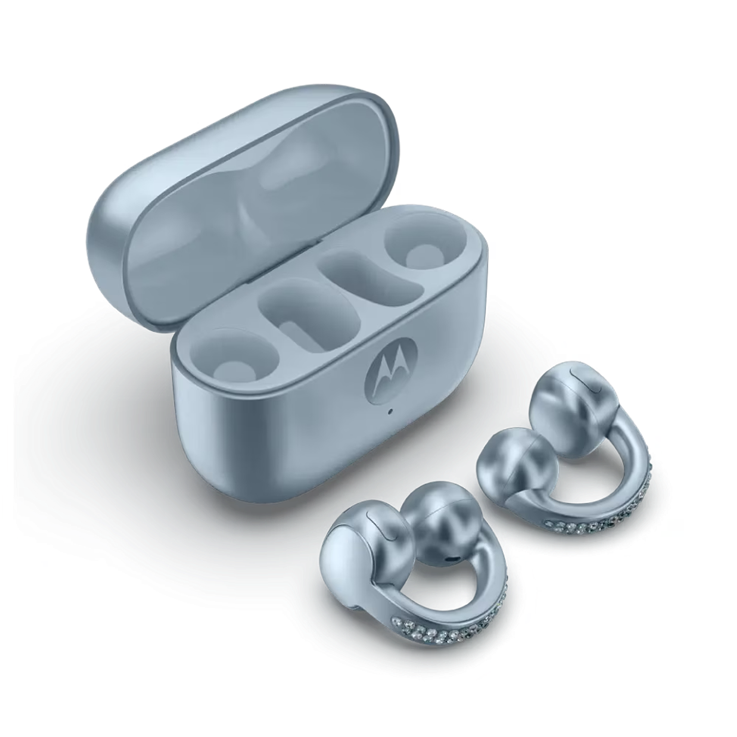 Motorola Moto Buds Loop Swarovski Audífonos Inalámbricos Open-Ear con Sound by Bose, Dolby Atmos, Bluetooth 5.4, Autonomía 37 horas 1