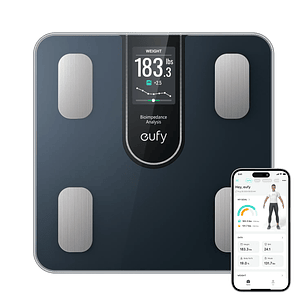 Eufy C20, Báscula Inteligente, Pantalla 3,36'', 16 Métricas, Negro