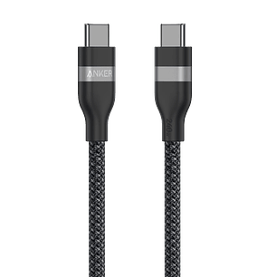 Anker Cable USB-C a USB-C 240W 90cm, Carga Rápida, Trenzado Reciclado, Compatible MacBook, iPhone 15, Samsung, Laptop, Negro