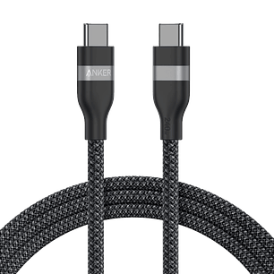  Anker Cable USB-C a USB-C 240W 1.8 m, Carga Rápida, Trenzado Reciclado, Compatible MacBook, iPhone 15, Samsung, Laptop, Negro