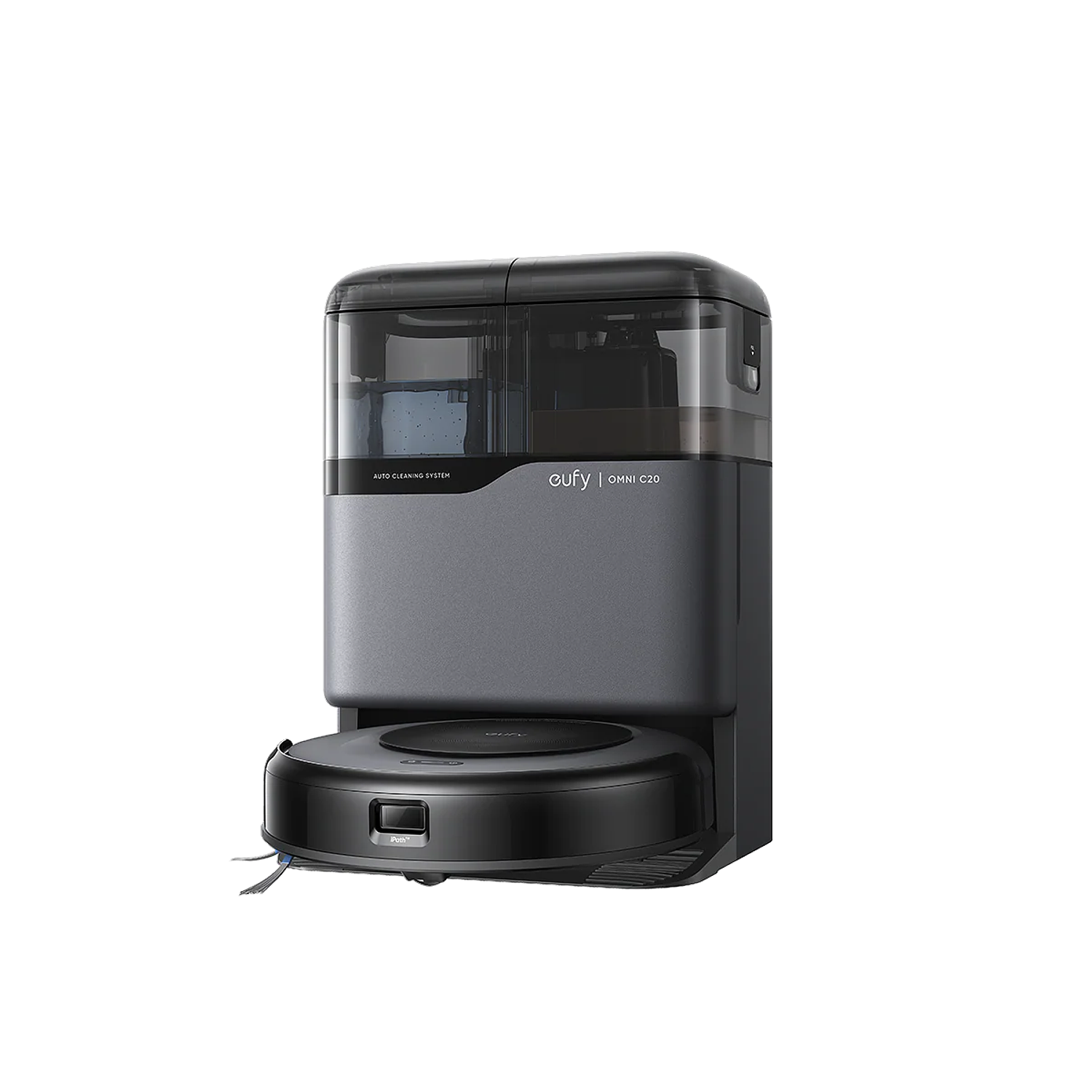 Eufy Robot Aspirador Omni C20 7000 Pa Succión, Estación Todo-en-Uno, Vaciado, Lavado, Secado Automático Fregado Mop Master 180 rpm 1