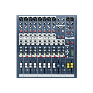 Soundcraft EPM8 Consola de Mezclas Analógica, 8 Canales Mono + 2 Estéreo, Pre-Amps GB30, EQ de Barrido y 2 Buses Auxiliares