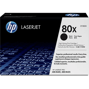 HP 80X Tóner Laser Original Negro Rendimiento 6.900 páginas
