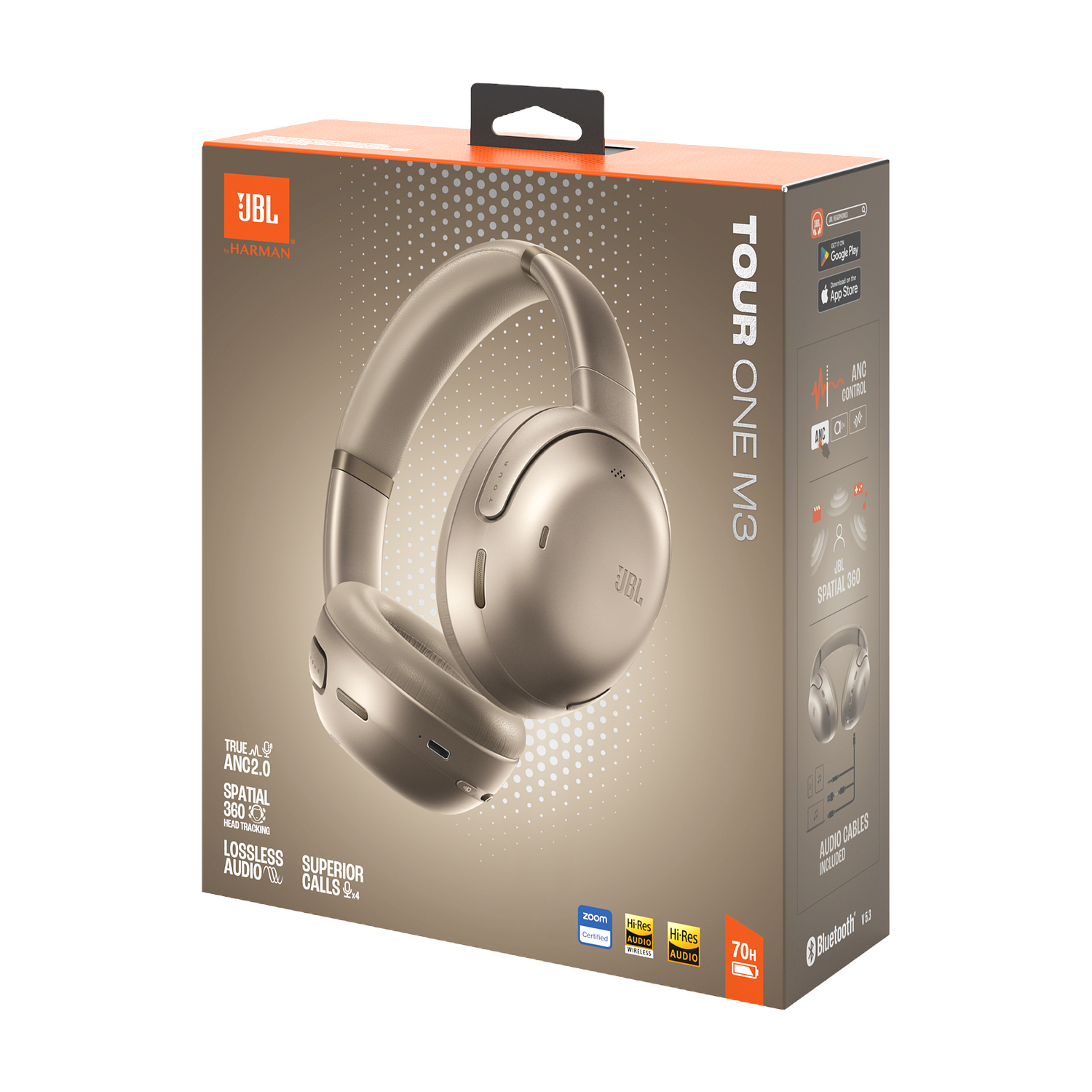 JBL Tour One M3 Audifonos Inalambricos Over-Ear, TWS, Hi-Res Audio, ANC, Bluetooth 5.3, Dorado 14