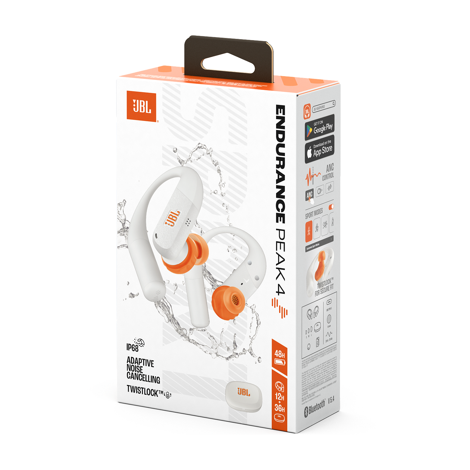 JBL Endurance Peak 4 Audifonos Inalámbricos TWS, In-Ear, Cancelación Adaptativa de Ruido, Smart Ambient, Bluetooth 5.4, IP68 Resistente Agua y Sudor, Control Táctil, 48h Batería, Blanco 8