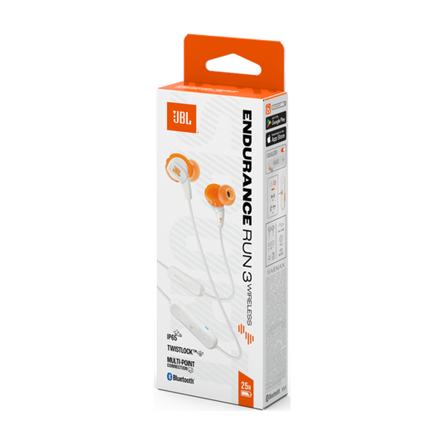 JBL Endurance Run 3 Audifonos Inalámbricos, Bluetooth 5.4, In-ear, Resistente Agua y Polvo IP65, Sonido Pure Bass, Micrófono Integrado, Carga Rápida, Deportivos, Manos Libres, Blancos 9