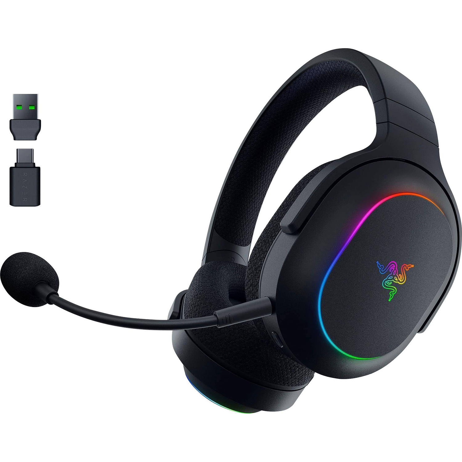 Razer Barracuda X Chroma Audifonos Inalámbricos, Wireless, 2.4 GHz / Bluetooth, 40 mm Razer TriForce, Sonido 7.1 Surround, Micrófono Desmontable, Iluminación RGB, Gaming, Multiplataforma 1