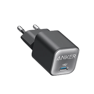 Anker 511 Nano 3 Cargador GaN 30W, Cargador USB-C Rápido, Power Delivery, ActiveShield 2.0, Cargador Compacto, iPhone, Samsung, iPad, MacBook Air, Negro