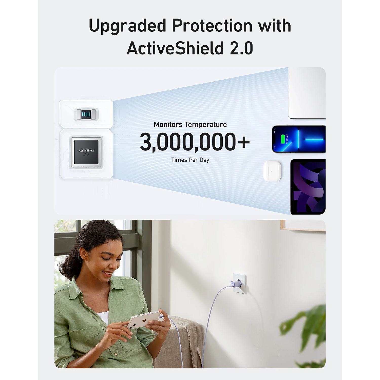 Anker 511 Nano 3 Cargador GaN 30W, Cargador USB-C Rápido, Power Delivery, ActiveShield 2.0, Cargador Compacto, iPhone, Samsung, iPad, MacBook Air, Negro 5