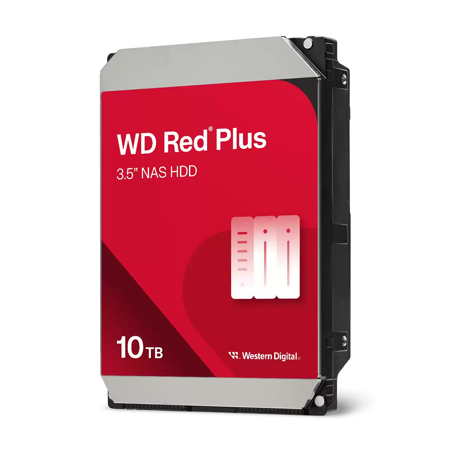 Western Digital WD Red Plus 10TB Disco Duro Interno para NAS, 3.5”, SATA, 7200 RPM, CMR, Optimizado para RAID, Funcionamiento 24/7, WD100EFGX