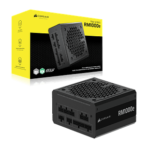 Corsair RM1000e RMe Fuente de Poder 1000W, ATX 3.1, Totalmente Modular, Cybenetics Gold, PCIe 5.1 12V-2×6, Zero RPM, CP-9020297-NA