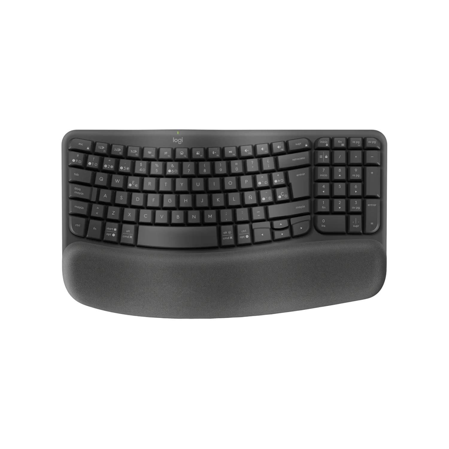 Logitech Wave Keys for Business Teclado Ergonómico Inalámbrico Bluetooth con Reposamanos 1