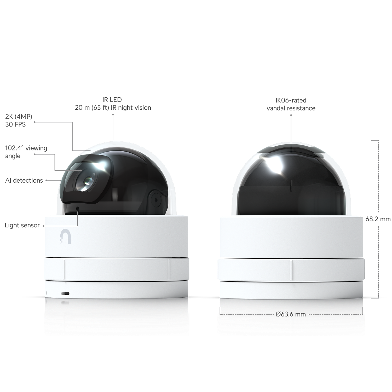Ubiquiti UVC-G5-Dome-Ultra, Cámara de Red, PoE, HD, 2K, Ultracompacta y Resistente, Visión Nocturna 10