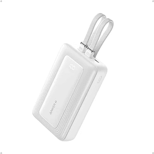Anker Zolo Power Bank 20.000 mAh Batería Externa 30W, Carga Rápida, Cables USB-C y Lightning Integrados, Cargador Portátil para iPhone y Samsung