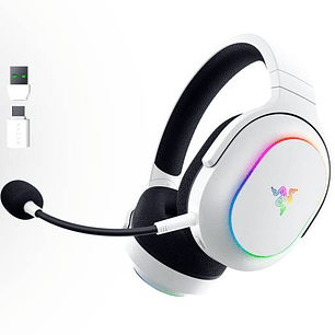Razer Barracuda X Chroma Audifonos Inalámbricos, Wireless, 2.4 GHz / Bluetooth, 40 mm Razer TriForce, Sonido 7.1 Surround, Micrófono Desmontable, Iluminación RGB, Gaming, Multiplataforma, Blanco