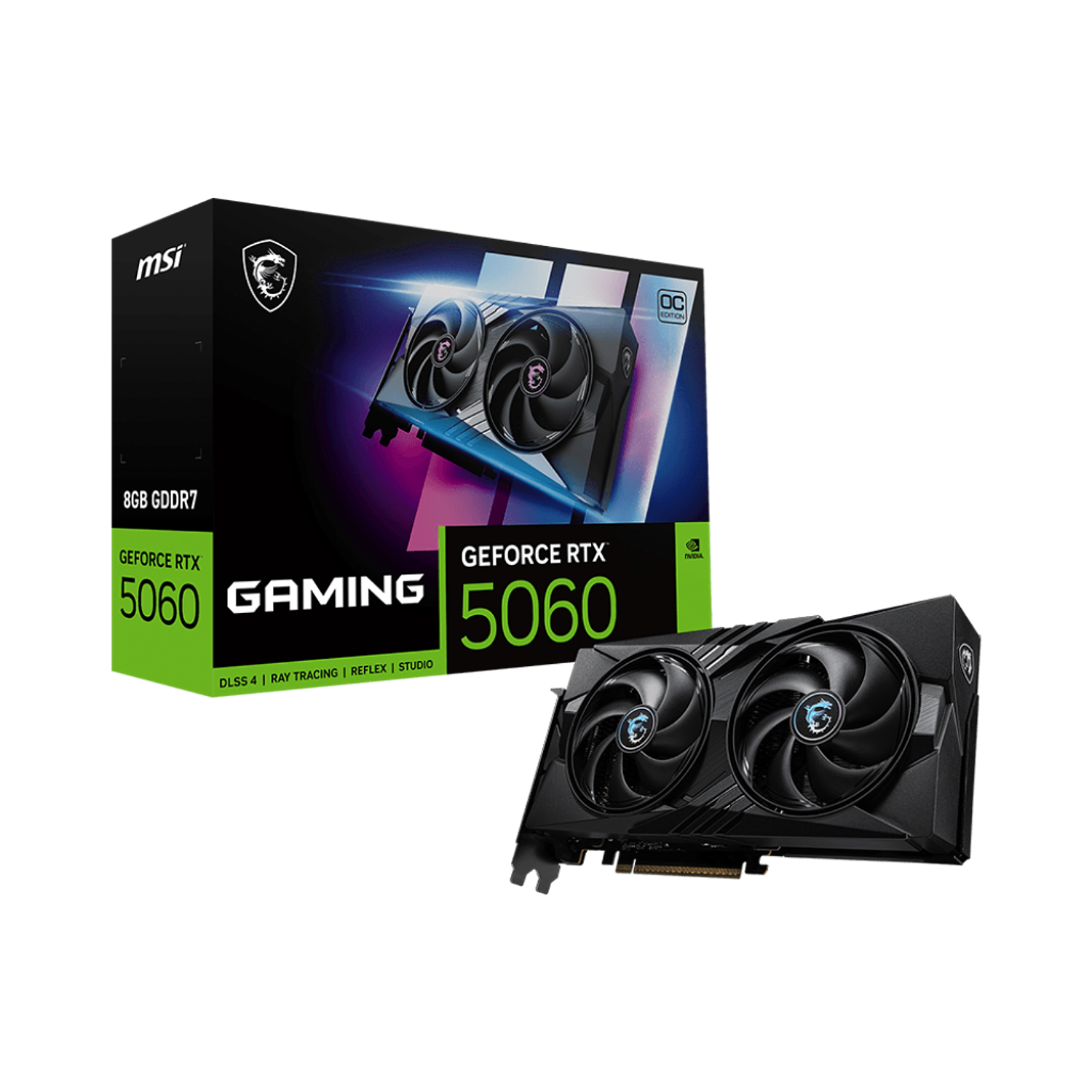 MSI GeForce RTX 5060 8G GAMING OC Tarjeta Gráfica 8 GB DDR7 28 Gbps, PCI Express Gen 5 x16 1